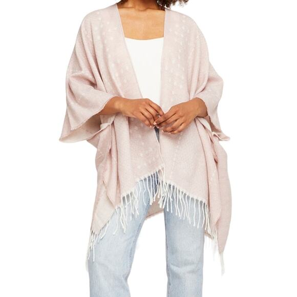 Pink Fringe Kimono Gentle Fawn The Hermosa Cover Up Womens Sweater Size Small - Picture 1 of 6